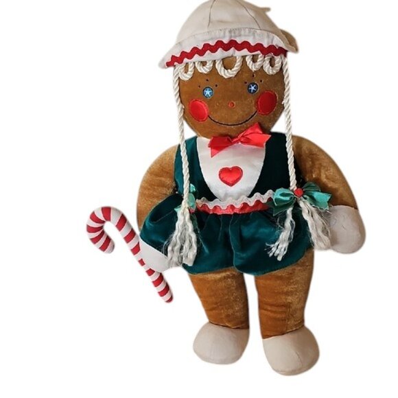 Vintage 1990 Target Gingerbread Plush Girl Doll with Candy Cane large 19 inches - Picture 3 of 12